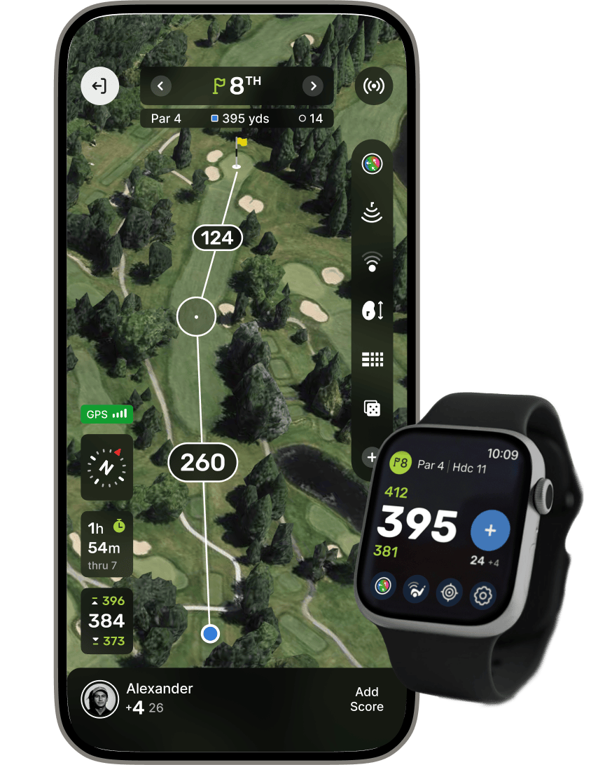 TheGrint golf app social scoring and GPS screen